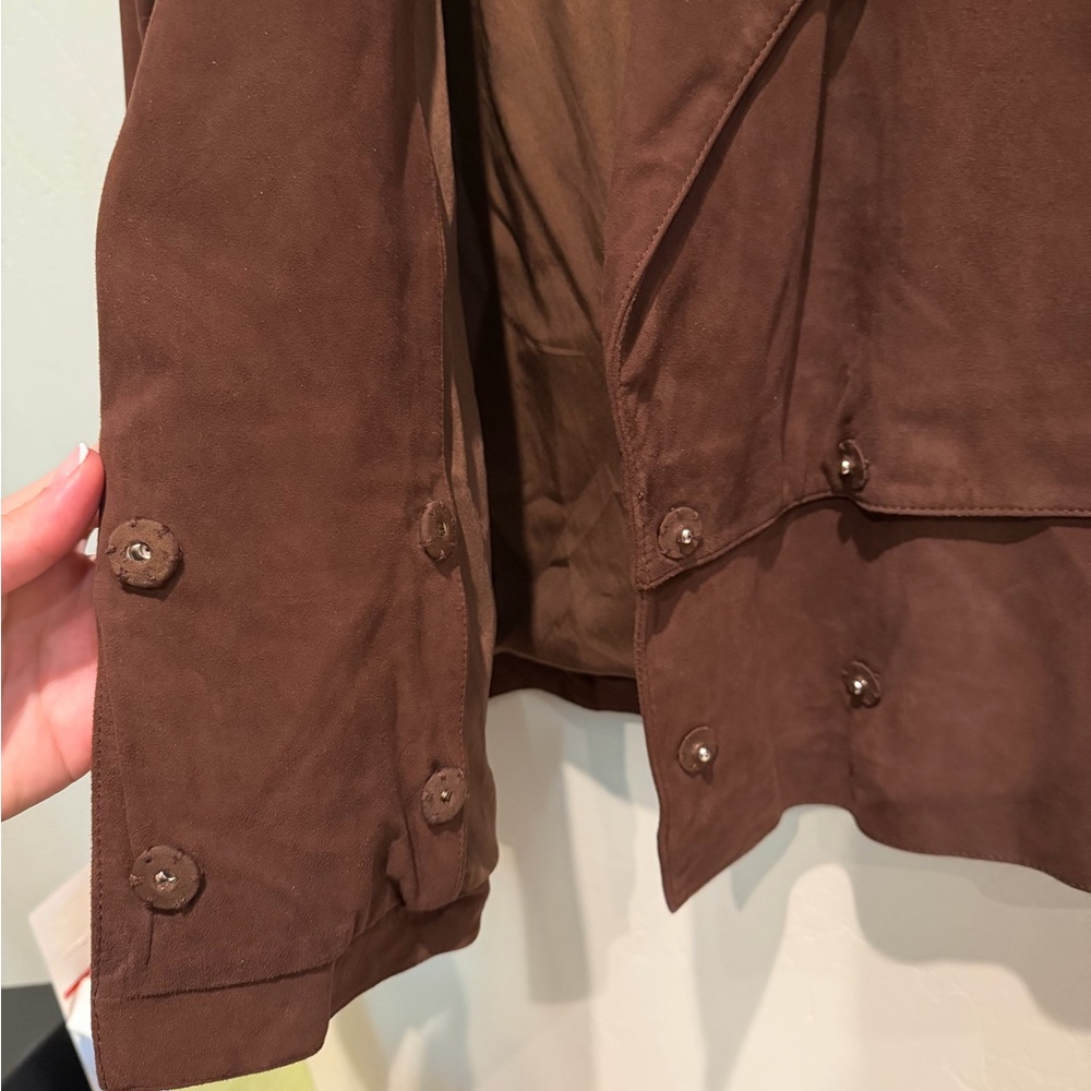 Ecru Brown Suede Women's Jacket - Picture 2 of 6